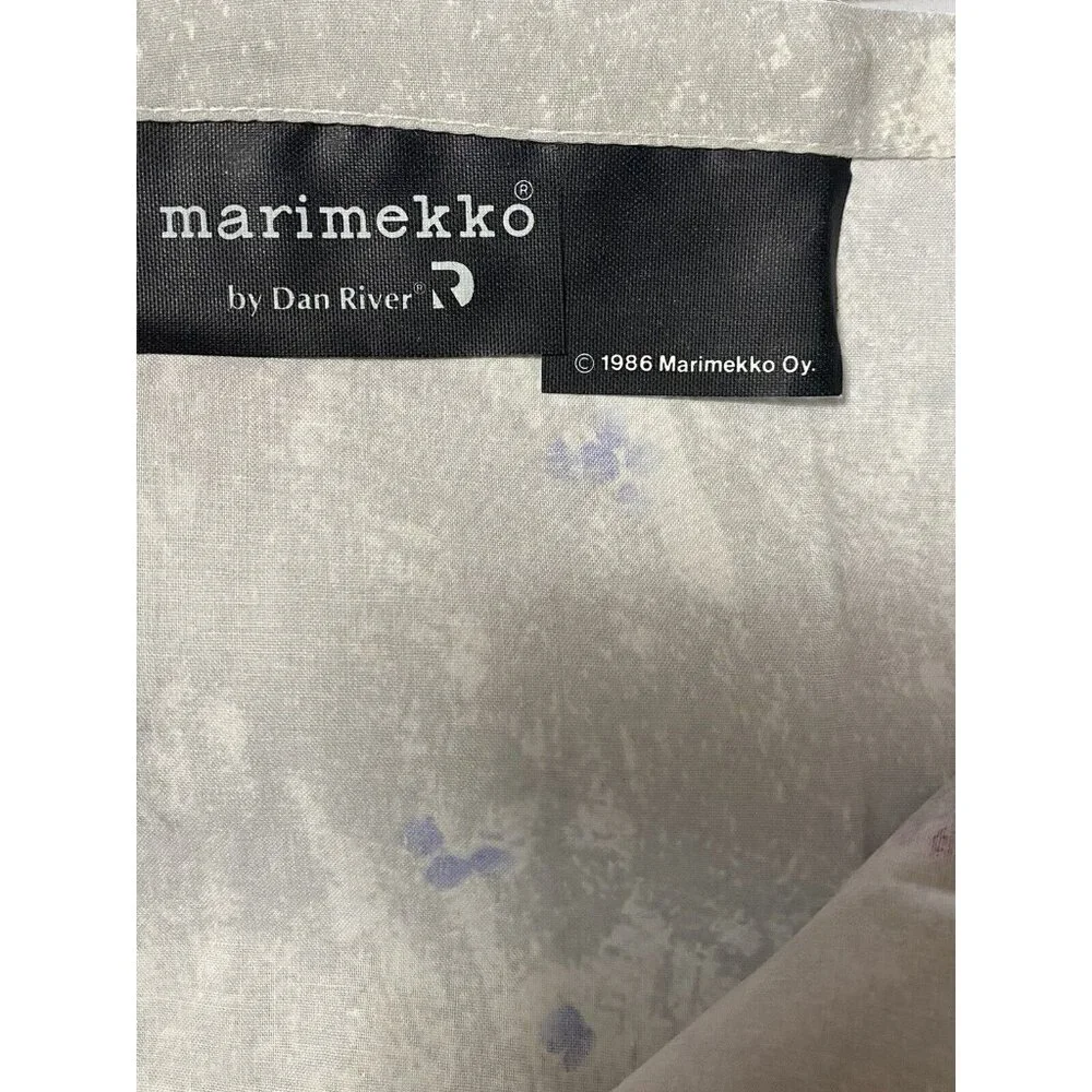 Marimekko Dan River Sheet Set King Flat 1986 Wildflower Meadow Grass Vtg Bedding